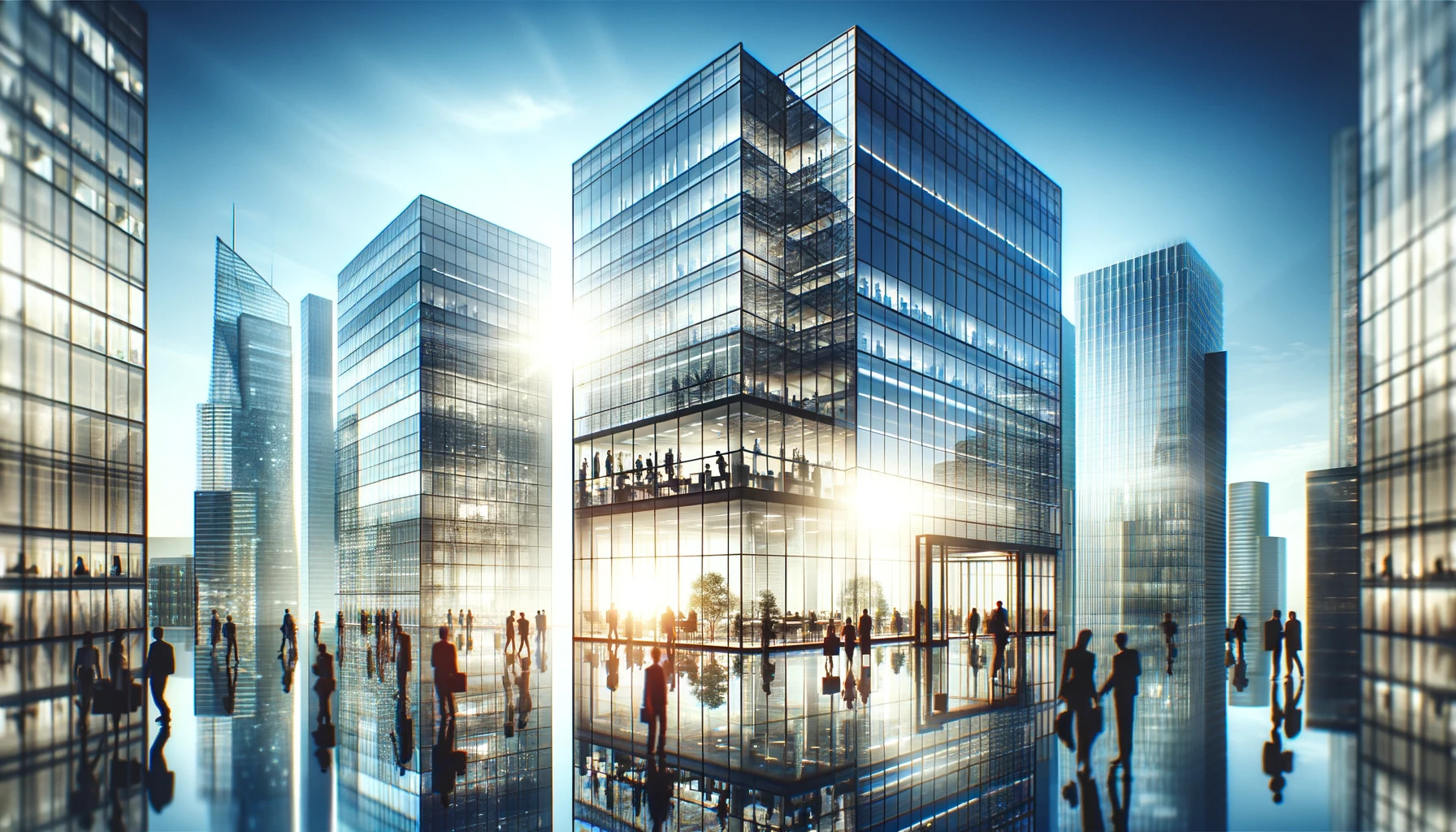 Modern glass office building